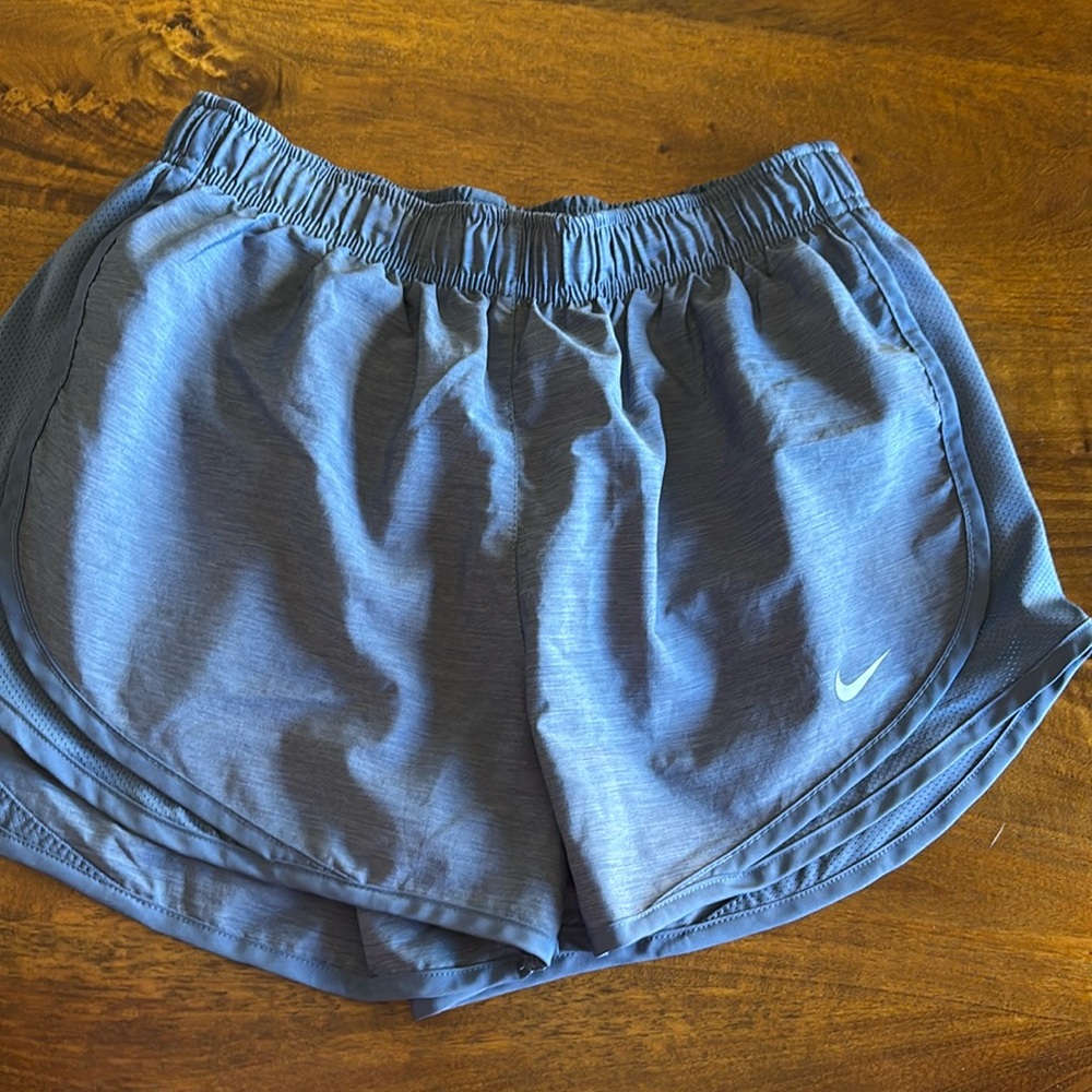 Nike Dri Fit Tempo shorts in heather blue. Size M